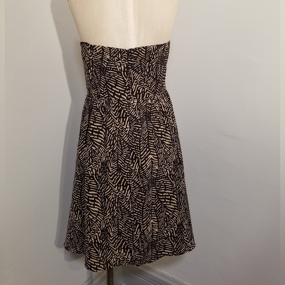 MM COUTURE MISS ME Y2K STRAPLESS GEOMETRIC PRINT DRESS TROPICAL LEAVES PREPPY M - Picture 6 of 7